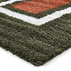 Shaggy rugs - Alsace (green/white/orange)