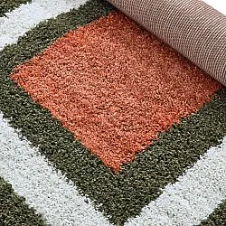 Shaggy rugs - Alsace (green/white/orange)