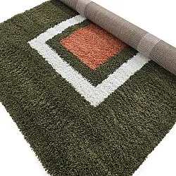 Shaggy rugs - Alsace (green/white/orange)