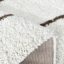 Shaggy rugs - Eze (white/brown)