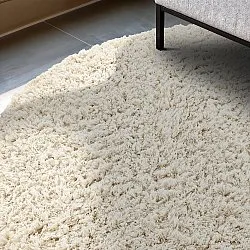 Round rug - Fassale Hand Woven Wool Shaggy (white)