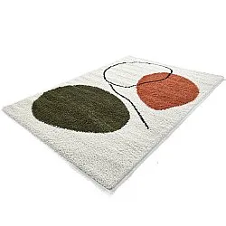Shaggy rugs - Sanghar (white/orange/green)