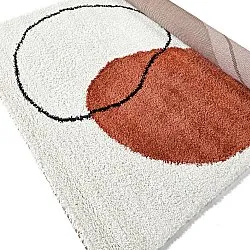 Shaggy rugs - Sanghar (white/orange/green)