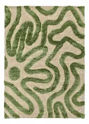 Shaggy rugs - Akaba (cream/green)