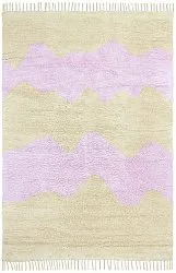 Shaggy rugs - Amira Natural Cotton Shaggy (beige/purple)