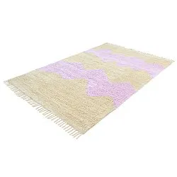 Shaggy rugs - Amira Natural Cotton Shaggy (beige/purple)