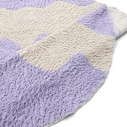 Round rug - Amira Natural Cotton Shaggy (purple/beige)