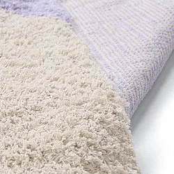 Shaggy rugs - Amira Natural Cotton Shaggy (purple/beige)