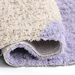 Shaggy rugs - Amira Natural Cotton Shaggy (purple/beige)