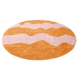 Round rug - Amira Natural Cotton Shaggy (orange/pink)