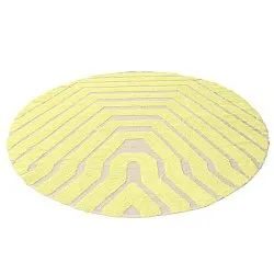 Round rug - Callista Natural Cotton Shaggy (yellow)