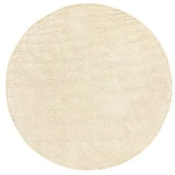 Round rug - Celina Natural Cotton Shaggy (off white/beige)
