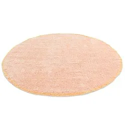 Round rug - Celina Natural Cotton Shaggy (pink/beige)