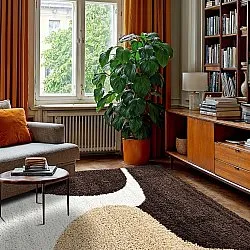 Shaggy rugs - Chiniot (brown/beige/white)