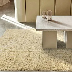 Shaggy rugs - Combarro Solid Cotton Shaggy (light yellow)