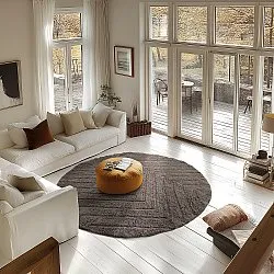 Round rug - Conara Natural Cotton Shaggy (taupe)