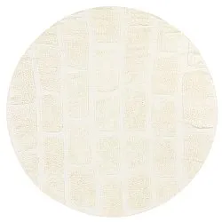 Round rug - Cyrus Natural Cotton Shaggy (off-white)