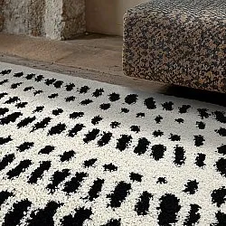 Shaggy rugs - Dotty (black/white)