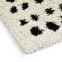 Shaggy rugs - Dotty (black/white)