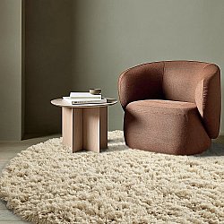 Round rug - Fassale Hand Woven Wool Shaggy (cream)