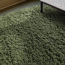 Round rug - Fassale Hand Woven Wool Shaggy (moss green)