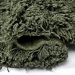 Round rug - Fassale Hand Woven Wool Shaggy (moss green)