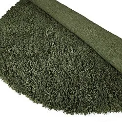 Round rug - Fassale Hand Woven Wool Shaggy (moss green)