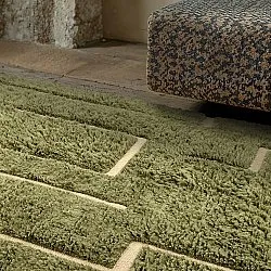 Shaggy rugs - Kiberg Hand Woven Wool Shaggy (green)