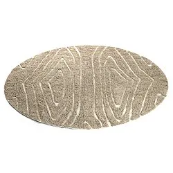 Round rug - Kindon Natural Cotton Shaggy (beige/white)