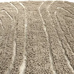 Round rug - Kindon Natural Cotton Shaggy (beige/white)