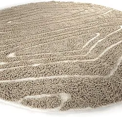 Round rug - Kindon Natural Cotton Shaggy (beige/white)