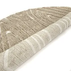 Round rug - Kindon Natural Cotton Shaggy (beige/white)
