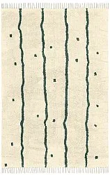 Shaggy rugs - Leora Natural Cotton Shaggy (beige/green)