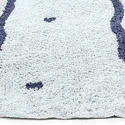 Round rug - Leora Natural Cotton Shaggy (gray/blue)