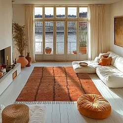 Shaggy rugs - Leora Natural Cotton Shaggy (orange/brown)