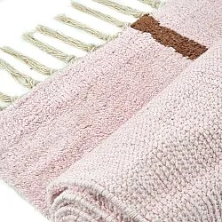 Shaggy rugs - Leora Natural Cotton Shaggy (pink/brown)