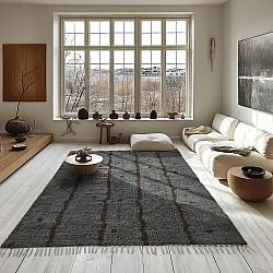 Shaggy rugs - Leora Natural Cotton Shaggy (black/brown)