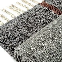 Shaggy rugs - Leora Natural Cotton Shaggy (black/brown)