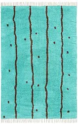 Shaggy rugs - Leora Natural Cotton Shaggy (turquoise/brown)