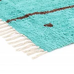 Shaggy rugs - Leora Natural Cotton Shaggy (turquoise/brown)