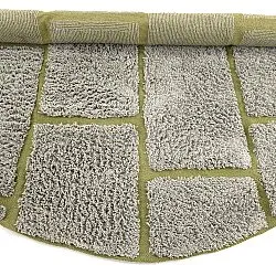 Round rug - Lindley Natural Cotton Shaggy (greige/green)