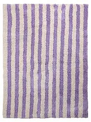 Shaggy rugs - Thira Stripe Cotton Shaggy (cream/light purple)
