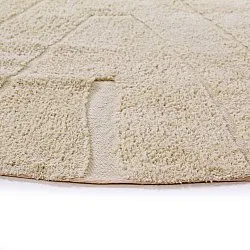 Round rug - Sivia Natural Cotton Shaggy (beige)