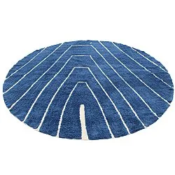Round rug - Sivia Natural Cotton Shaggy (blue)