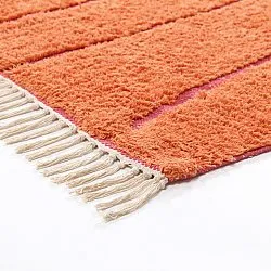 Shaggy rugs - Sivia Natural Cotton Shaggy (red/orange)