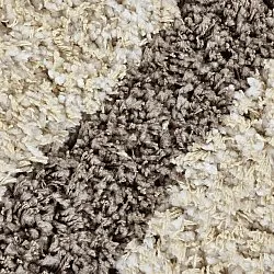 Shaggy rugs - Thira Stripe Cotton Shaggy (cream/taupe)