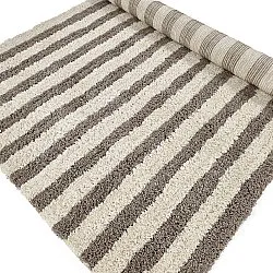 Shaggy rugs - Thira Stripe Cotton Shaggy (cream/taupe)