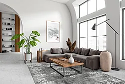 Wilton rug - Santi (dark grey/white)