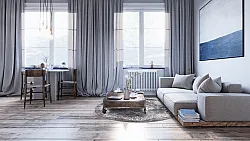 Round rug - Santi (dark grey/white)