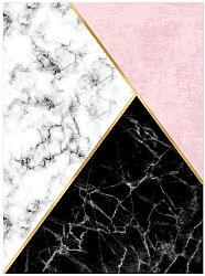 Wilton rug - Savino (black/white/pink)